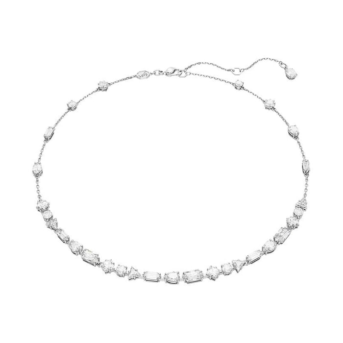 Swarovski Women's Clear Mixed-Cut Stones in a Scattered Design with a Rhodium Finished Setting Mesmera Necklace - 5676989
