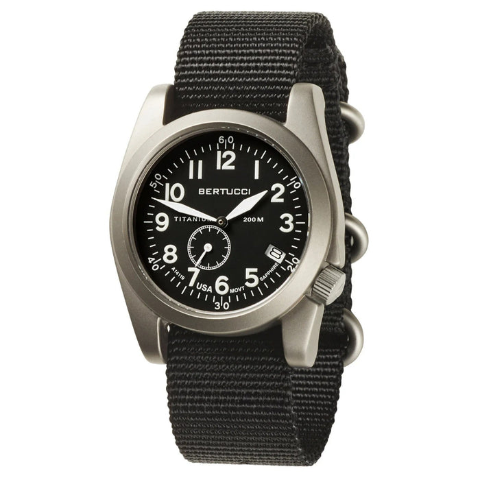 Bertucci A-11T Americana Men's Black Nylon Band Black Quartz Dial Watch - 13333