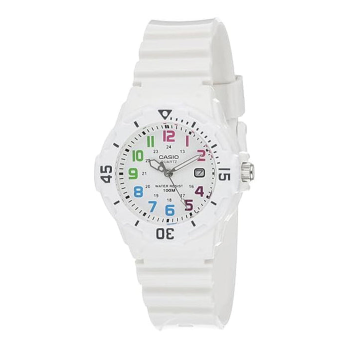 Casio Women's White Dial White Resin Band Analog Japanese Quartz Watch - LRW-200H-7BVDF