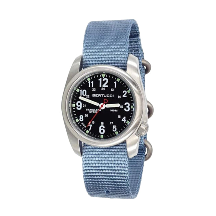 Bertucci A-2s Field Men's Black Dial 171 Sea Dog Gray Nylon Band Analog Japanese Quartz Watch - 11054(2)