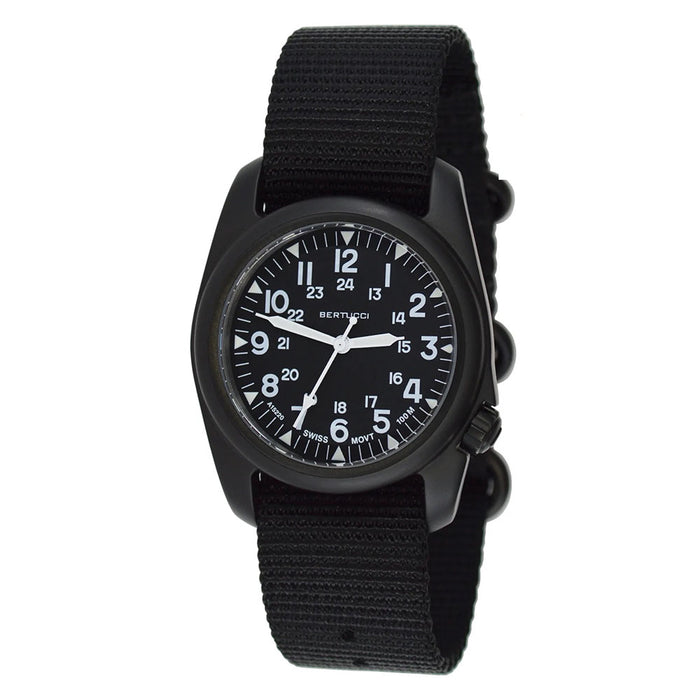 Bertucci A-2S Men's Black Dial Nylon Band Swiss Quartz Watch - 11509(2)