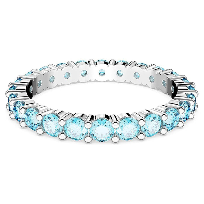 Swarovski Part of the Matrix Vittore Collection Women's Aquamarine-Blue Crystals on a Rhodium Finished Band Size 5 Matrix Vittore Ring - 5658672