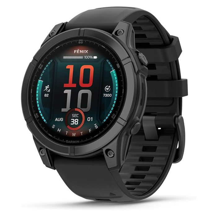 Garmin fēnix E Unisex Slate Gray Steel with Black Band Amoled Long-Lasting Battery Life 47 Millimeters Premium Multisport GPS Smartwatch - 010-03025-03