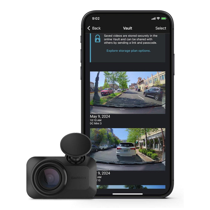 Garmin Dash Cam™ Mini 3 Unisex Black Ultracompact 1080p HD Dash Camera With A 140-degree Field Of View Built in Clarity™ Polarizer Voice Controlled Automatic Recording - 010-02899-00