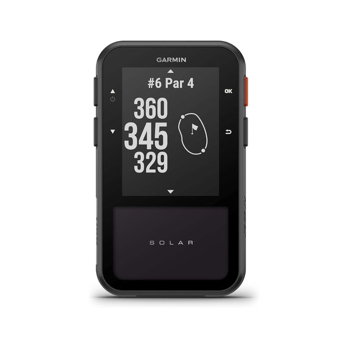 Garmin Approach® G20 Solar Unisex Black Sunlight-Readable High Resolution Display Built-in Magnet To Mount On Your Cart Big Numbers For Easy Reading GPS Golf Handheld With Solar Charging - 010-02889-00