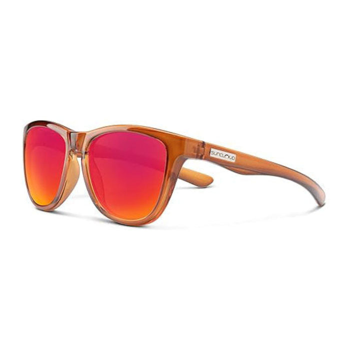 Suncloud Unisex Crystal Amber Frame Polarized Red Mirror Lens Topsail Polarized Sunglasses - 2032311NM55OZ