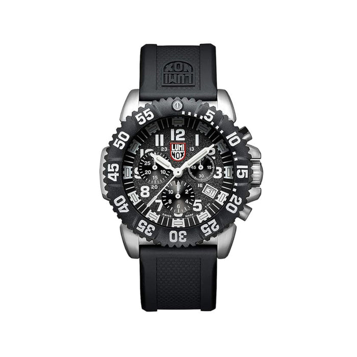 Luminox Navy Seal Steel Colormark Chronograph 3180 Black PU Band Black Dial Quartz Analog Watch - XS.3181.L