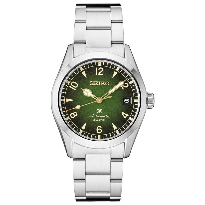 Seiko Prospex Men's Green Dial Silver-Tone Stainless steel Band Analog Automatic Watch - SPB155