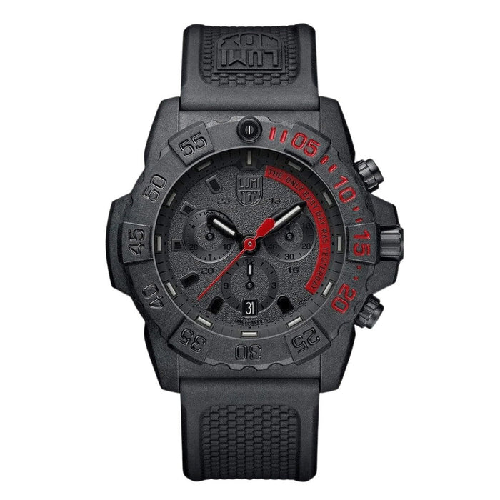 Luminox Men's Black Dial Black Rubber Band Analog Swiss Quartz Chronograph Watch - XS.3581.EY