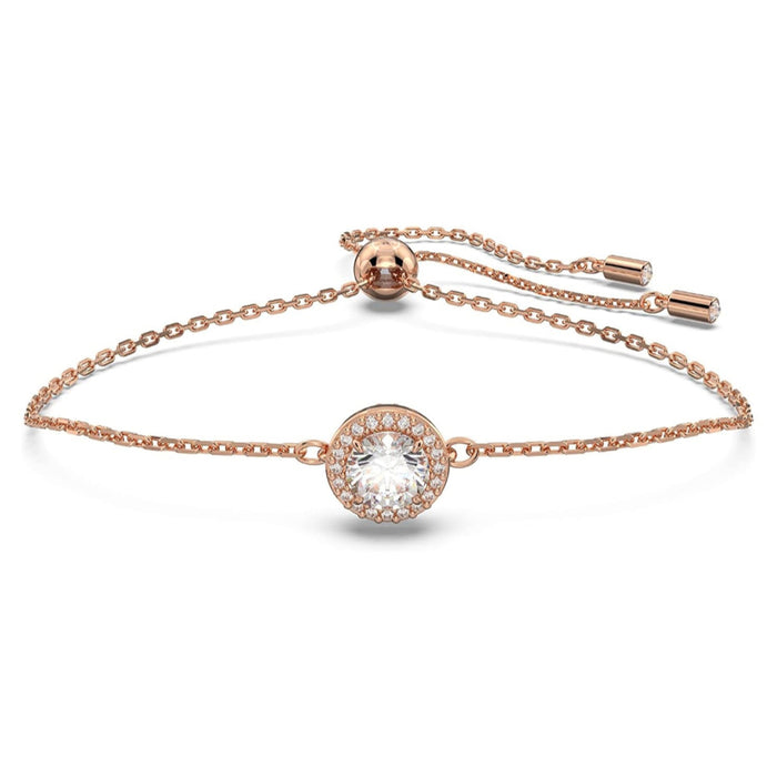 Swarovski Women's Round cut Clear Crystal Rose gold-tone Finish Constella Bracelet - 5636273