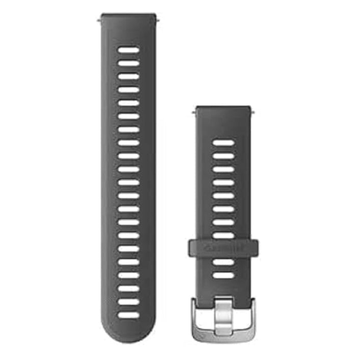 Garmin Unisex Monterra Gray With Silver Hardware Silicone 20 MM Quick Release Watch Band - 010-11251-9S