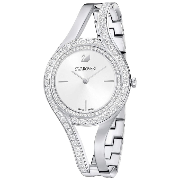 Swarovski Women's Silver Dial Stainless Steel Band Analog Swiss Quartz Watch - 5377545