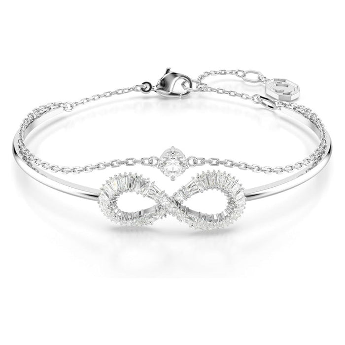 Swarovski Women's Infinity Symbol Motif with Clear Crystals in a Rhodium-Finished Setting Hyperbola Bangle Bracelet - 5684049