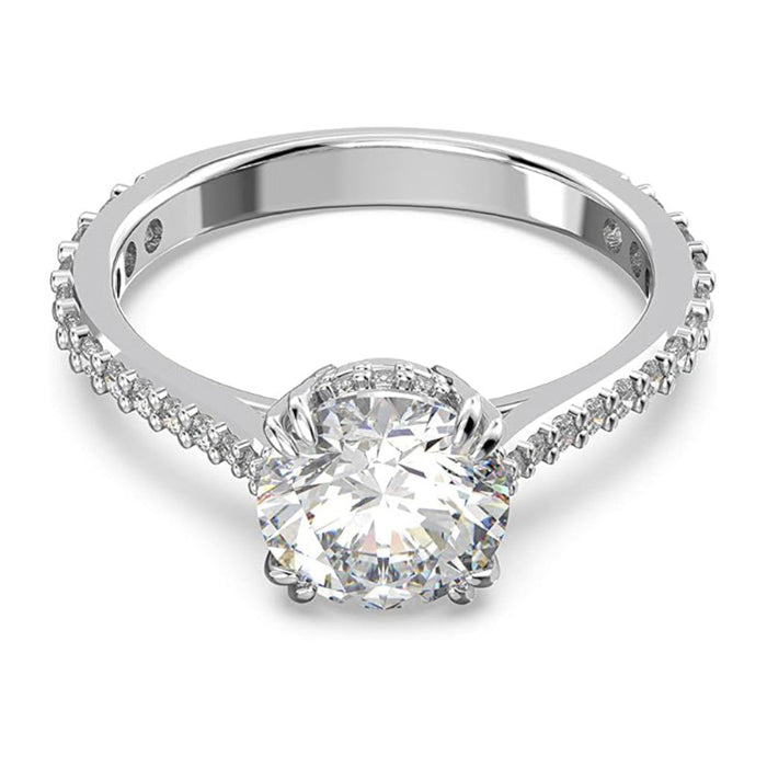 Swarovski Women's Clear Zirconia on a Rhodium Finish Setting Size 8 Stilla Ring - 5645252