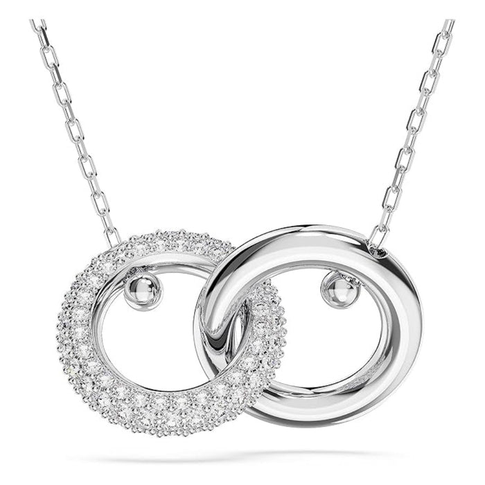 Swarovski Women's Clear Crystal Rhodium Finish Interlocking loop Dextera Pendant Necklace - 5670251