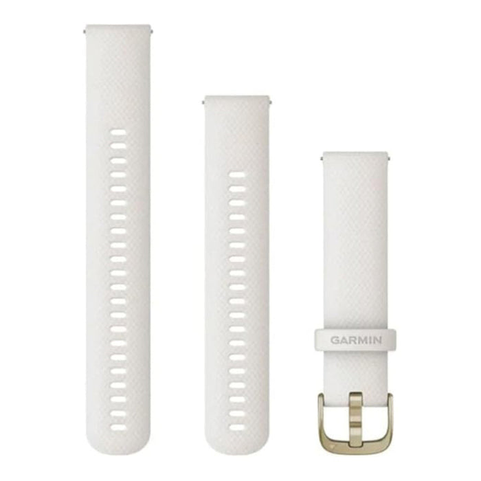 Garmin Unisex Ivory With Cream Gold Hardware Silicone 20MM Quick Release Watch Band - 010-12932-53