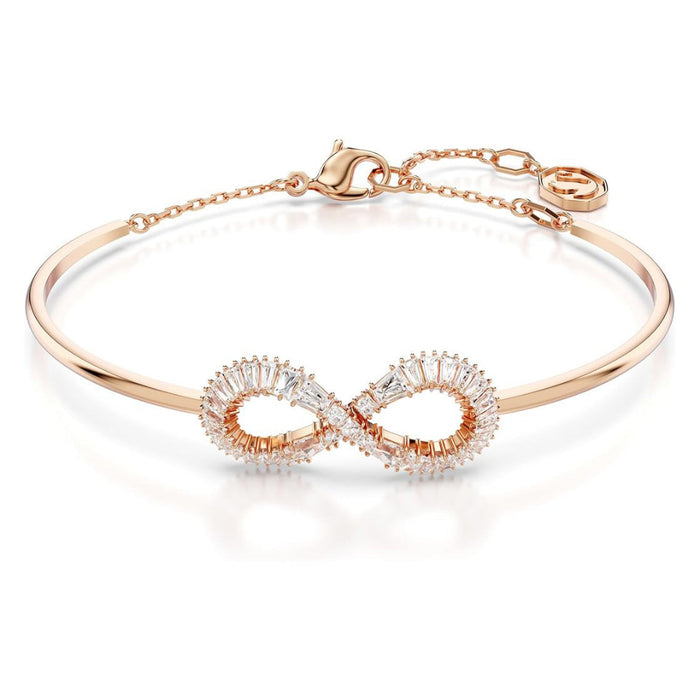 Swarovski Women's Infinity Symbol Motif With Clear Crystals In A Rose Gold-Tone Finished Setting Hyperbola Bangle Bracelet - 5679443