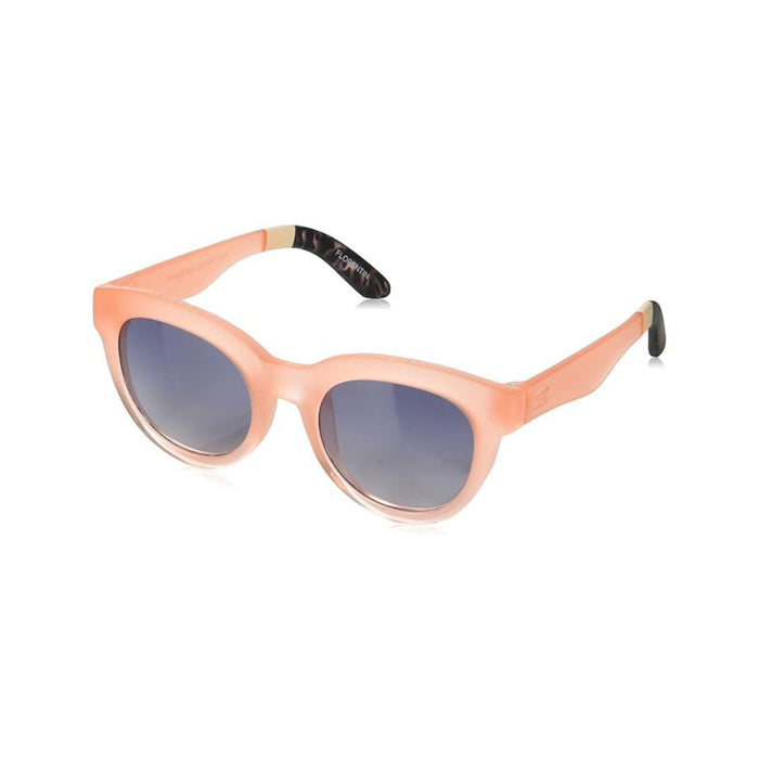 TOMS Women's Matte-Shiny Peach Crystal Fade Frame Blue Gradient Lens Florentin Round Sunglasses - 10020976