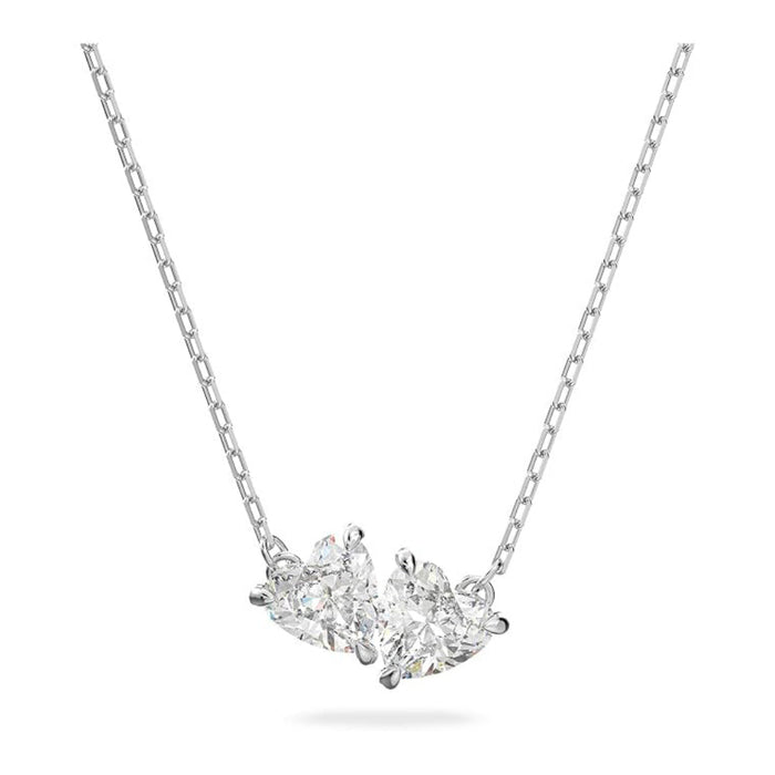 Swarovski Part of the Mesmera Collection Women's Heart-Shaped Clear Crystals on a Rhodium Finish Setting Mesmera Necklace - 5517117
