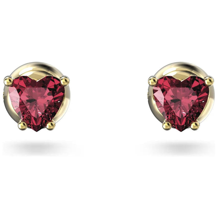 Swarovski Women's Heart Red Gold-tone plated Chroma Stud Earrings - 5639133