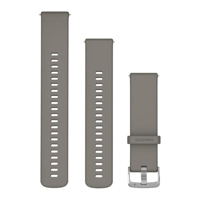 Garmin Unisex Silver Gray Silicone With Silver Hardware 22MM Quick Release Watch Band - 010-13406-10
