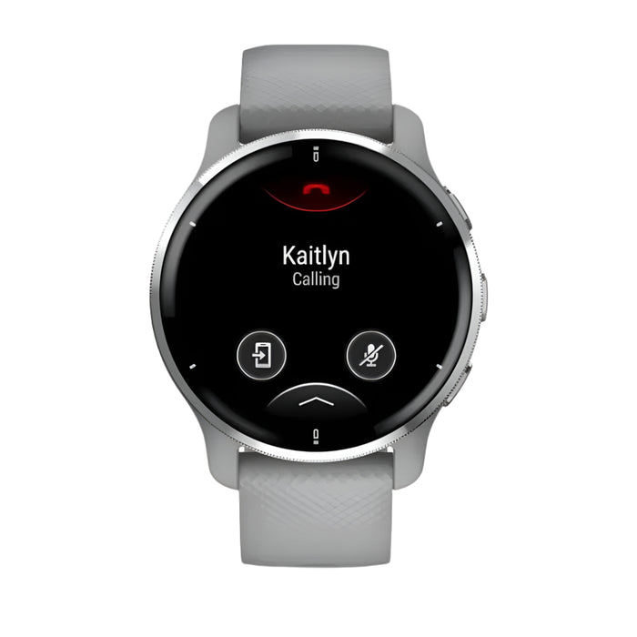 Garmin Venu 2 Plus Silver with Gray Band Advanced Health Monitoring and Fitness Features with Call and Text GPS Smartwatch - 010-02496-00