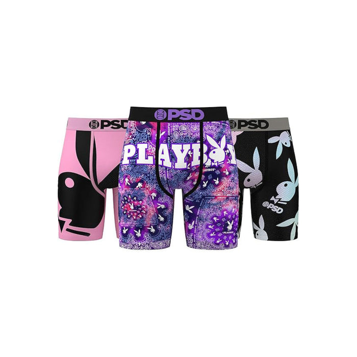 PSD Men's Multicolor Playboy Fresh 3-Pack Boxer Briefs Large Underwear - 125180130-MUL-L