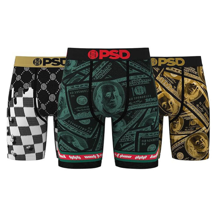 PSD Men's Multicolor Fortune 3 Pack Boxer Briefs Large Underwear - 325180115-MUL-L