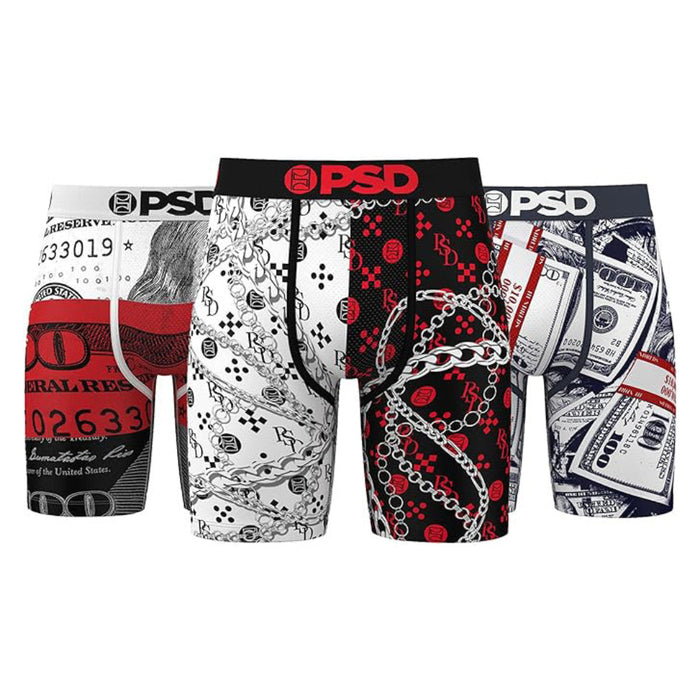 PSD Men's Multicolor Supportive With Moisture-Wicking Fabric Luxury Print Boxer Briefs Medium Underwear - 224180220-MUL-M