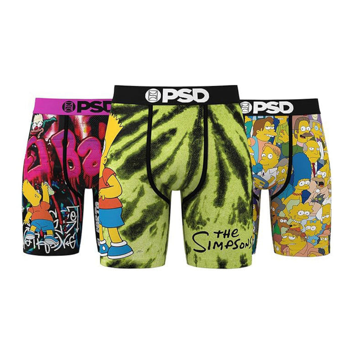 PSD Men's Multicolor Simpsons 3-Pack Boxer Briefs Small Underwear (Knit) - 324180189-MUL-S