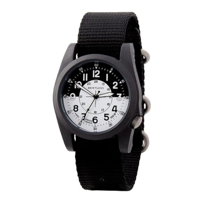 Bertucci Women's Black - Optic White Dial Black Nylon Band Analog Japanese Quartz Watch - 13395