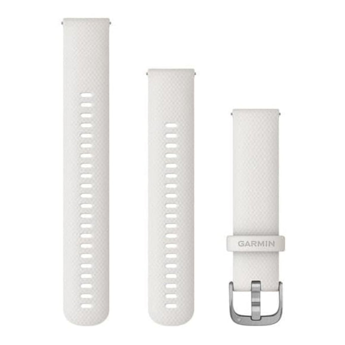 Garmin Unisex Ivory With Silver Hardware Silicone 20MM Quick Release Watch Band - 010-12932-54