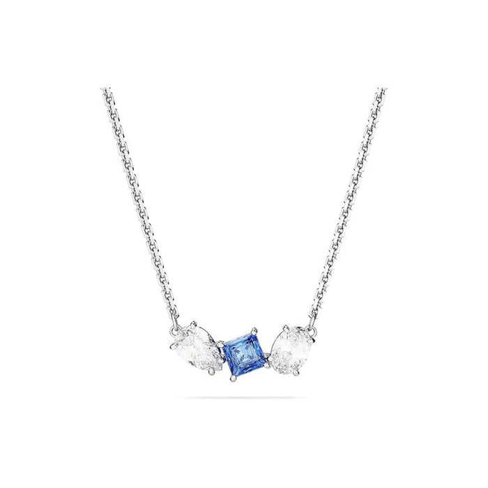 Swarovski Women's Blue And Clear Mixed-Cut Stones In A Rhodium Finished Setting Mesmera Pendant Necklace - 5668276