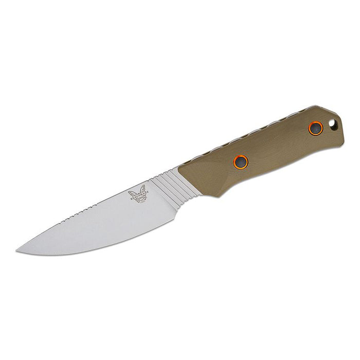 Benchmade CPM-S30V Premium Stainless Steel Raghorn Drop Point Fixed Blade OD Green G10 Handles Orange Boltaron Sheath Knife - BM-15600-1
