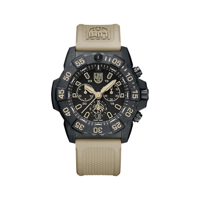 Luminox Men's Black Dial Beige Band Chronograph Swiss Quartz Watch - XS.3590.NSF.SET