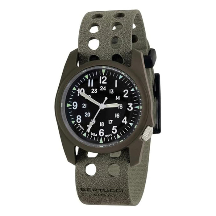 Bertucci Unisex Black Dial Foliage Tridura Vtech Band Analog USA Quartz Watch - 11606