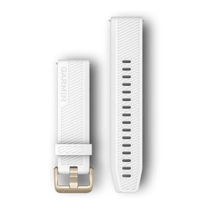 Garmin Unisex White With Light Gold Hardware Silicone 20MM Quick Release Watch Band - 010-12927-00