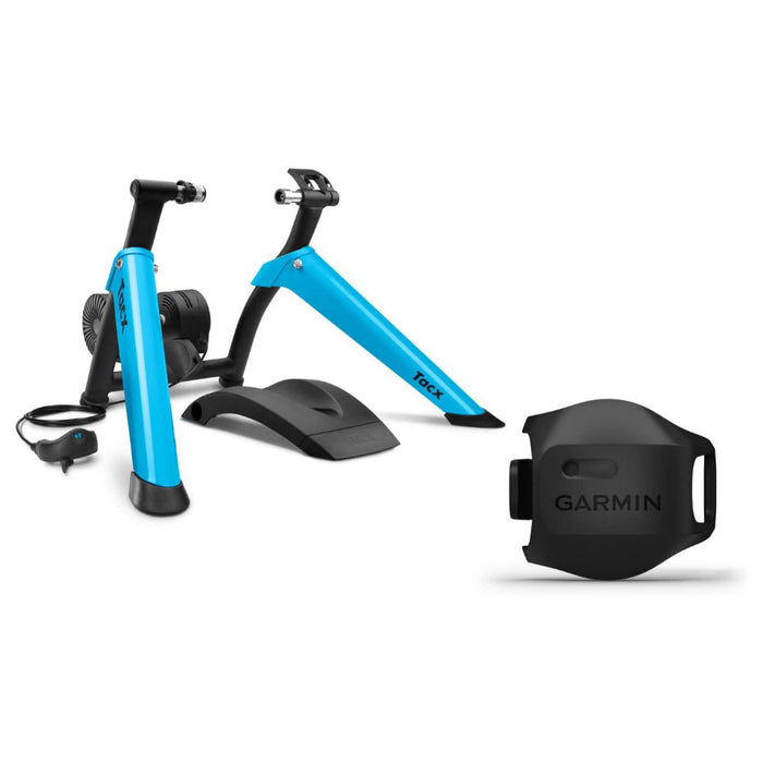 Garmin Unisex Black/Blue Indoor Bike Trainer With Magnetic Brake Speed Sensor Included To Track and Train With Your Favorite Apps TacX Boost Trainer Bundle - 010-02419-02