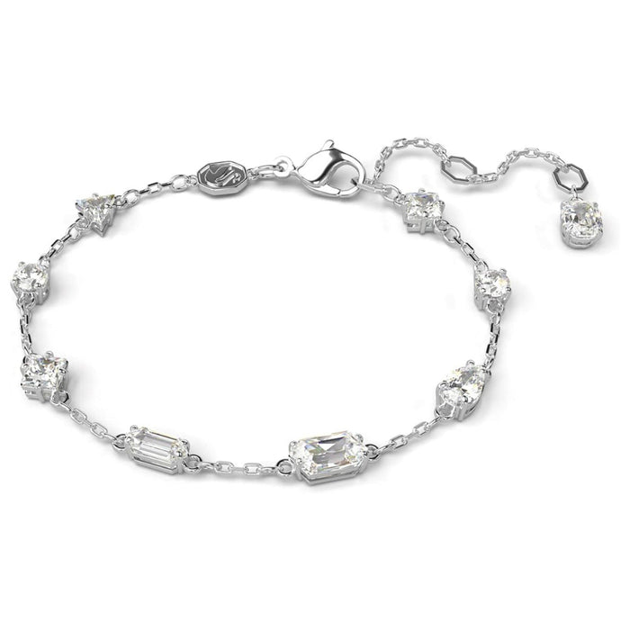 Swarovski Women's Clear Mixed-Cut Stones in a Scattered Design on a Rhodium Finished Chain Mesmera Bracelet - 5661530