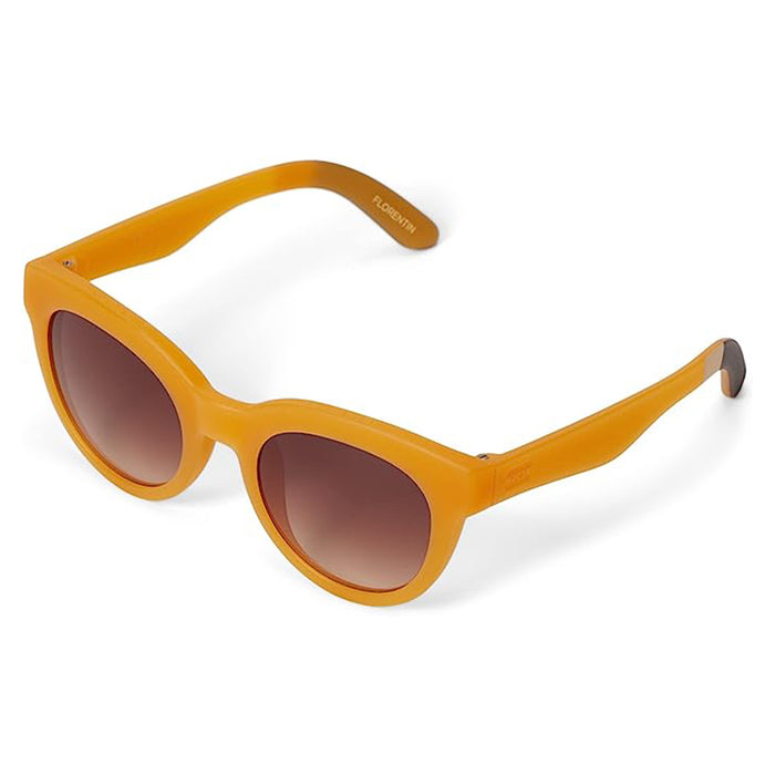 TOMS Women's Matte Sunflower/Rubberized Finish Frame Brown Lens Non-Polarized Florentin Round Sunglasses - 10018334