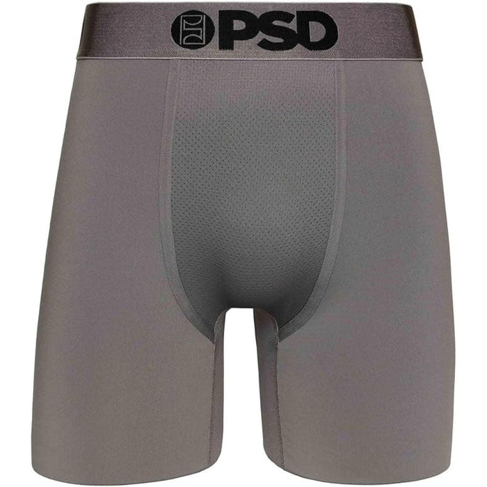 PSD Men's Gray Gun Metal Sld Boxer Briefs Underwear - 423180227-GRY