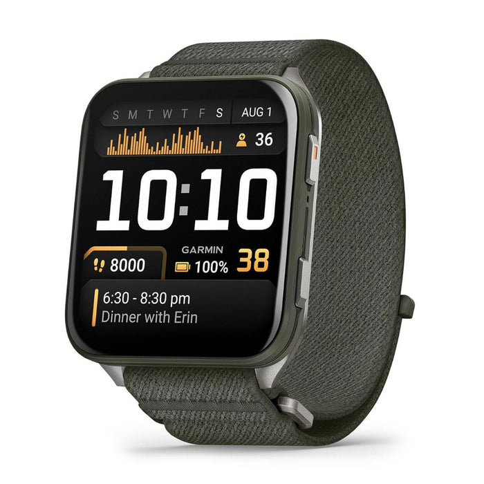 Garmin® Venu® X1 Unisex Moss With Titanium Caseback And Moss ComfortFit Nylon Band AMOLED Display Advanced Health And Fitness Features Thin And Lightweight GPS Smartwatch  - 010-02980-01