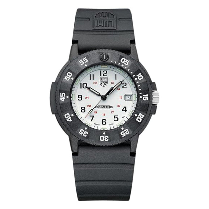Luminox Men's White Dial Black Rubber Band Navy Seal Quartz Watch - XS.3007.EVO.S
