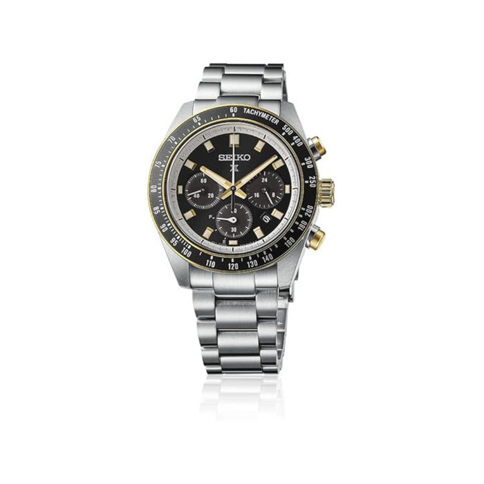 Seiko Prospex Speedtimer Men's Black Dial Silver Stainless Steel Band Analog Solar Watch - SSC941