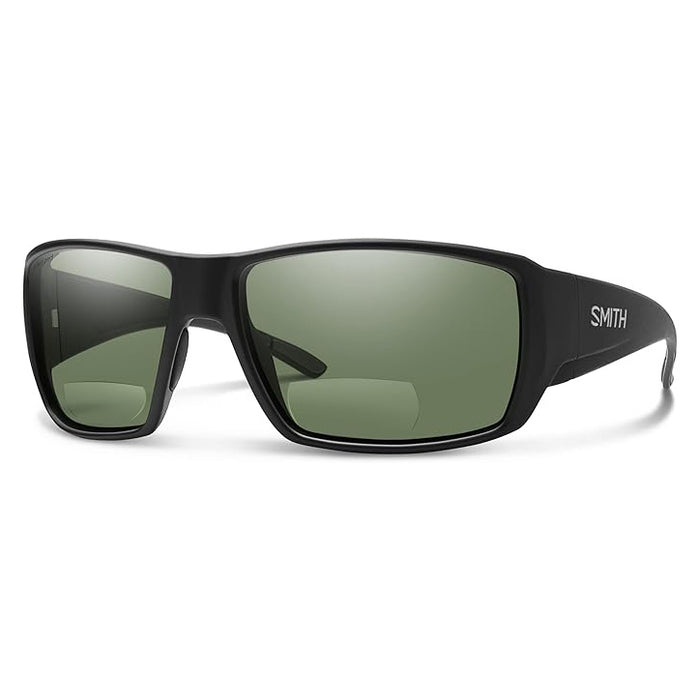 Smith Unisex Polarized Gray Green Carbonic 200 Lens Matte Black Frame Guide's Choice Bifocal Sunglasses - 20494701t62M9
