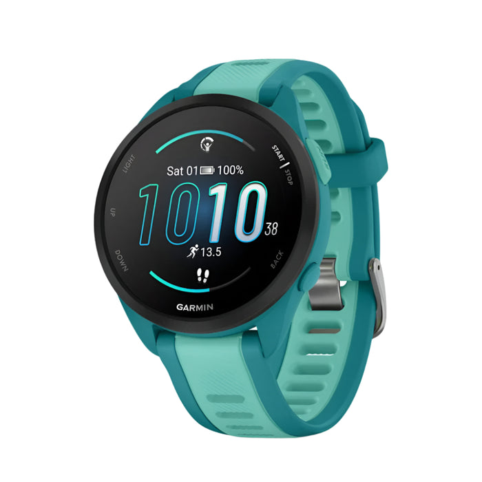 Garmin Unisex Turqouise Forerunner 165 Music Colorful AMOLED Display Training Metrics and Recovery Insights Music on Your Wrist Running Smartwatch - 010-02863-32