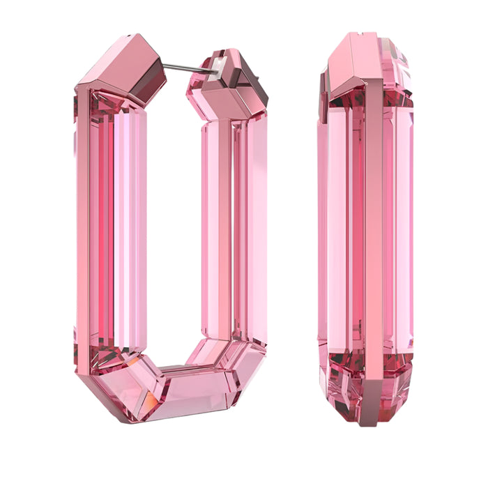 Swarovski Women's Pink Rhodium Finish Lucent Hoop Earrings - 5633955(2)
