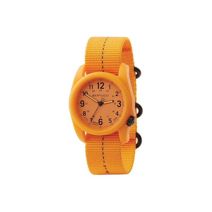 Bertucci DX3 Plus Unisex Tangerine Dial Tangerine DashLine Nylon Band Analog Japanese Quartz Watch - 11135