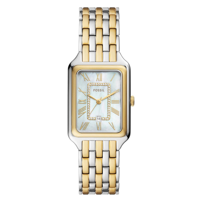Fossil Raquel Women's White Dial Silver Stainless Steel Band Analog Quartz Three-Hand Watch - ES5305