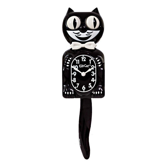 Kit-Cat Kid Classic Wall Black Klock - White Hands - Crimson Dial - BC-1-M